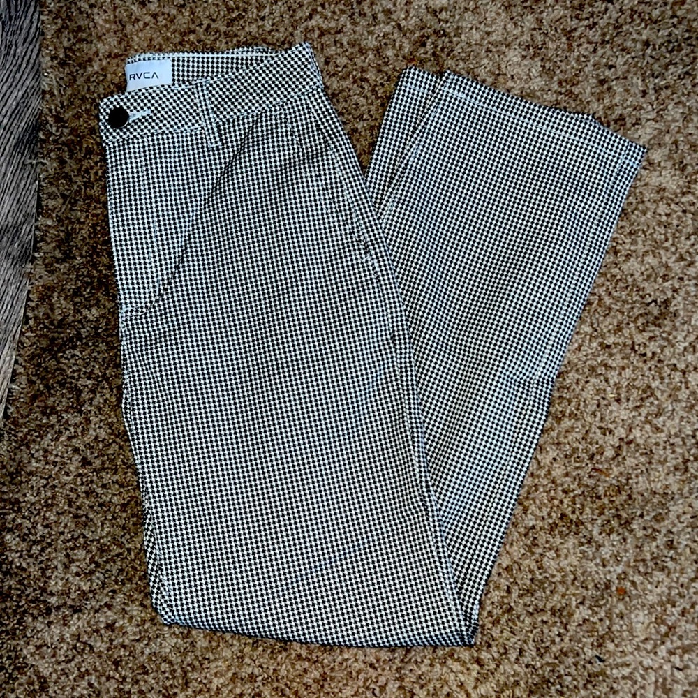 RVCA brand new, never worn, checker black and white. Slightly high waisted